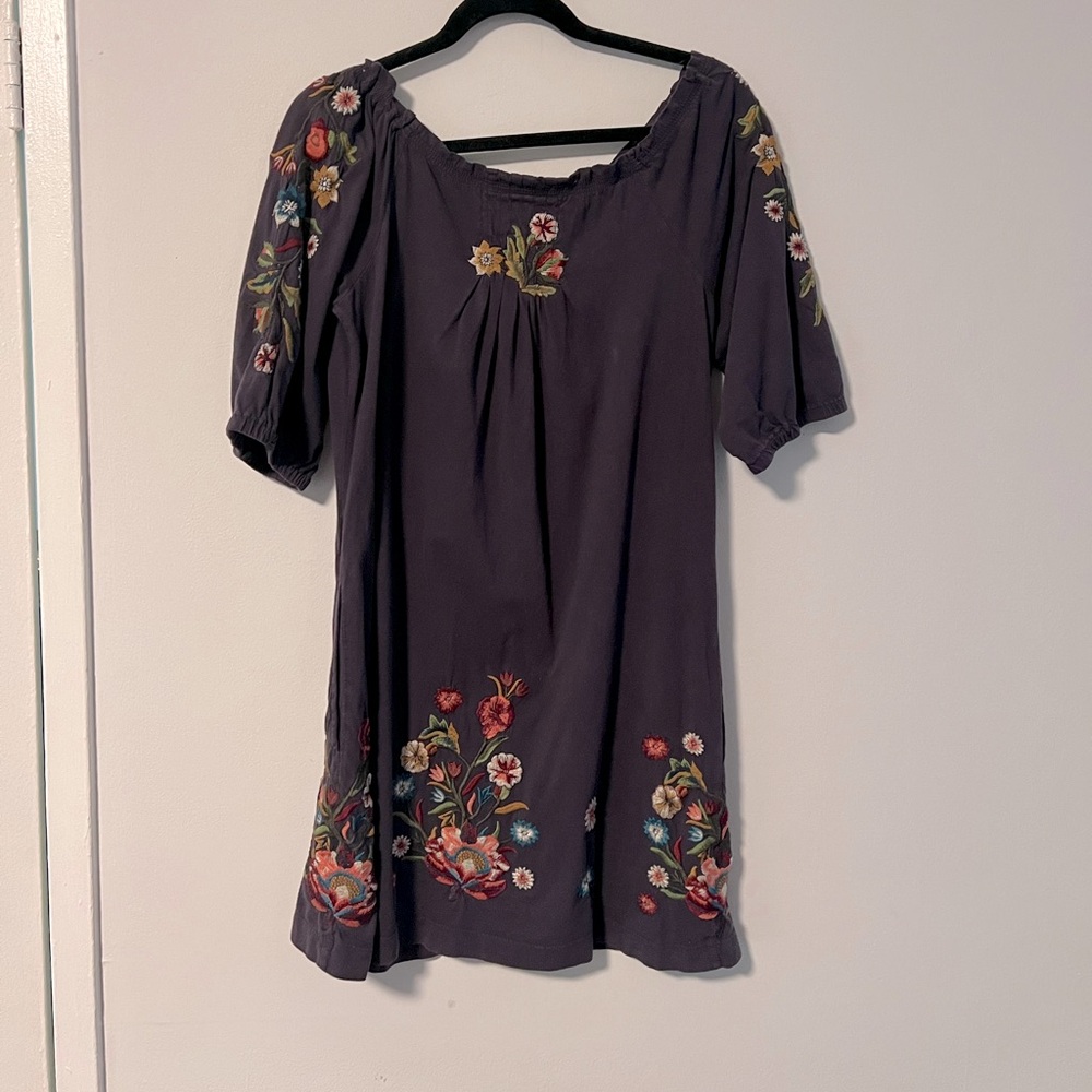 JOHNNY WAS Embroidered Mini Dress
